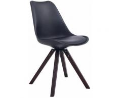 Chaise visiteur TROYES Pivotante Piétement en Forme Carrée noir Noyer (chêne)