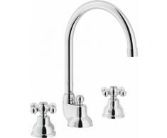 Mélangeur lavabo 3 trous bec pivotant grazia GRC5012/1 | Chromé - Vidage automatique 1'1/4 - Nobili