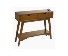 Meuble d'Entrée (95 x 30 x 78 cm) Bois mindi 2 Tiroirs