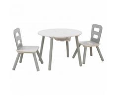 Kidkraft - Ensemble de Table de Rangement et Chaise pour Enfants Bois Massif Gris
