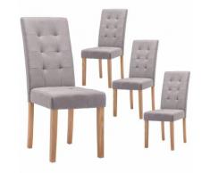 Boston - Lot de 4 Chaises Gris Taupe Capitonnées