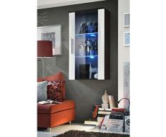 Price Factory - Vitrine LED Murale Design Neo II 110cm blanc et Wengé avec système LED. - Blanc