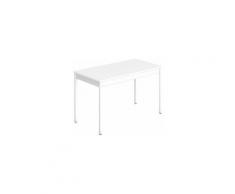 Table de réunion multiforme classique rectangulaire plateau blanc piétement blanc - Maxiburo - Blanc