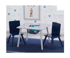Delta Children - Jeu de table et chaises d'enfant et rangement Gris/bleu