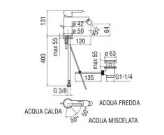 Mitigeur bidet économie d'énergie Nobili New Road RDE0119/1CR | Chromé