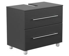 Meuble sous vasque 70 cm avec pieds noir aspect satiné - noir