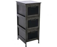 Chiffonnier 3 Tiroirs Zaret - 40 x 81 cm - Noir - Noir