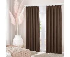 Deconovo - Lot de 2 Rideaux Occultants Galon Fronceur, 140x175 cm, Brun - Brun