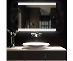 Miroir LED Salle de Bain Miroir 60*80cm Anti-brouillard avec Eclairage
