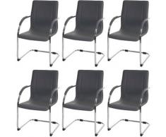 HHG - 6x Chaise de salle à manger Samara, chaise cantilever, chaise de cuisine avec dossier, PVC