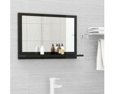 Vidaxl - Miroir de salle de bain Noir brillant 60x10,5x37 cm Aggloméré