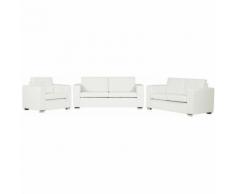 Ensemble de salon en cuir blanc HELSINKI