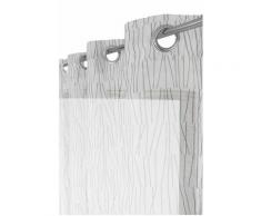 Voilage 140 x 240 cm à Oeillets Imprimé Petits Bâtonnets Gris Clair - Gris