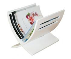 Pegane - Porte revues magazine en bois blanc, Dim : L30 x H29 x P36 cm