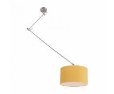 Lampe à suspension en acier avec abat-jour 35 cm jaune réglable - Blitz I Qazqa Moderne Luminaire