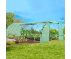 Serre tunnel de jardin 4 saisons 24M² verte gamme maraîchère DES ANDES 8x3M