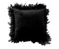 Paris Prix - Coussin Déco Plumes marlina 40x40cm Noir