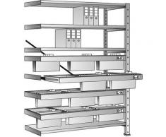 Certeo - Rayonnage emboîtable pour dossiers suspendus - hauteur 2280 mm, châssis à 3 rangées