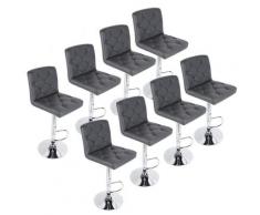 8X Tabouret de Bar avec Dossier et Assisse en Similicuir pour Bar Comptoir Cuisine
