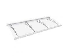 Auvent marquise de porte, 240 x 90 cm, Style Plus, polycarbonate transparent, fixations en acier