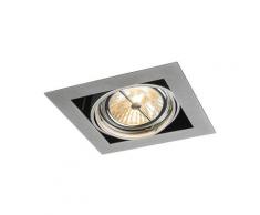 Spot Encastrable / Plafonnier carré en aluminium - Oneon 111-1 Qazqa Design, Moderne Luminaire