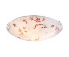 Globo - Plafonnier LED rond éclairage chambre d'enfant étoiles licornes bordeaux rose blanc 40609-16