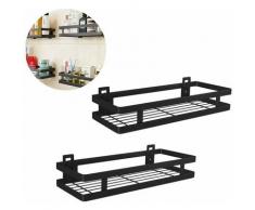 2 pièces étagère rack de rangement salle de bain douche rack acier inoxydable cuisine épices rack