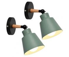 2 Packs Appliques Murales Vintages Industrielles Plafonniers Luminaires E27 en Métal Réglable Lampe