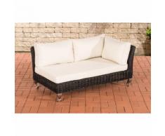 Canapé d'angle Moss rond/noir Blanc beige