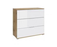 Hucoco - JADEA - Commode style scandinave salon/chambre/salle à manger - 95x86x41 - 3 tiroirs