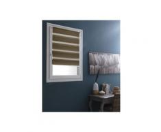 Store enrouleur jour nuit sans percer h150cm - Chocolat - L42 x H150cm - Chocolat