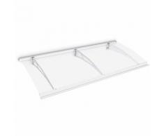Auvent marquise de porte, 200 x 90 cm, Style Plus, polycarbonate transparent, fixations en acier