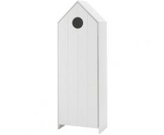 Armoire enfant 1 porte cabine de plage bois laqué blanc Camila