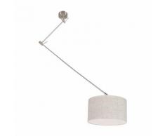 Lampe à suspension acier avec abat-jour 35 cm gris réglable - Blitz I Qazqa Moderne Luminaire