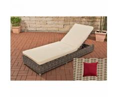 Lit de relaxation Burano rond/blanc perle Rouge rubin