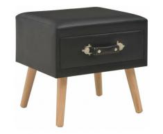 Table de nuit chevet commode armoire meuble chambre noir 40x35x40 cm similicuir - Noir