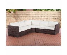 Canapé d'angle Tibera 5mm rond/marron métallique Blanc beige