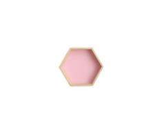 Étagère murale en bois massif présentoir étagère hexagonale en nid d'abeille (petite, rose)