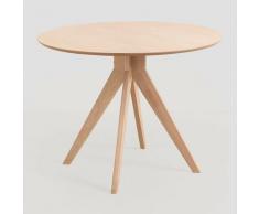 SKLUM Table de Salle à Manger Ronde en Bois Sekiz Bois d'hévéa Marron Cendre - Marron Cendre