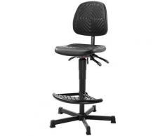 Chaise de travail pivotante rembourrée de mousse en polyuréthane, hauteur réglable par lift à gaz