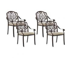 Lot de 4 chaises de jardin en aluminium marron foncé ANCONA