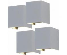 Lot de 4 appliques LED véranda ALU UP DOWN lampes lumière orientable