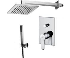 Paffoni - Solution de douche complète avec: pommeau de douche carré, mélangeur et set de