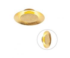 Plafonnier art déco or / laiton avec LED - Soleil Qazqa Moderne Luminaire interieur Rond