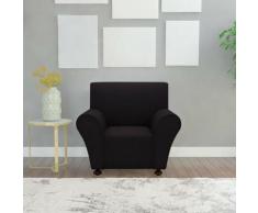 Housse Extensible de Canapé Jersey de Polyester Noir Modèle 1