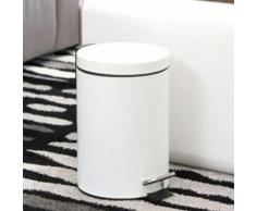 Mode ronde en acier inoxydable blanc bureau de l'hôtel des ménages couverts poubelle à pédale,
