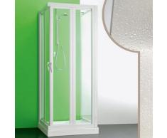 Cabine douche 3 côtés 75x75x75 CMen acrylique mod. Giove avec ouverture pliante