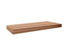 Rebecca Mobili Set de 2 Etageres Murales 60x25 cm MDF Bois clair Étagères de Salon Moderne
