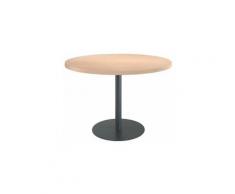 Sans Marque - Table de réunion ronde chêne clair Ø 120 cm - Arch - Maxiburo - Anthracite