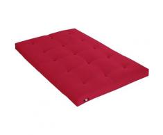 Matelas Futon Coton Couleur - Rouge, Dimensions - 160 x 200 cm